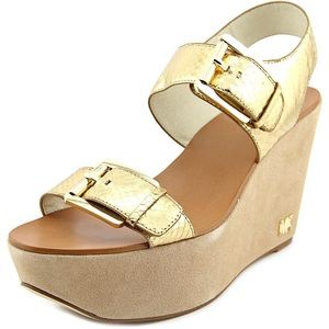 MICHAEL Michael Kors Warren Wedge Leather Open Toe